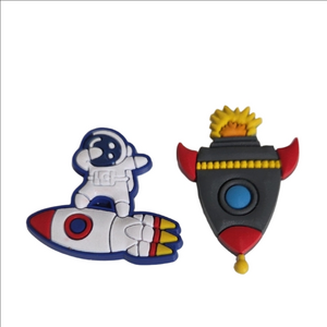 Astronaut and Rocket Shoe Charms Set